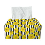 Black Striped Daffodil Pattern Print Rectangle Tissue Box Cover