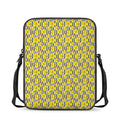 Black Striped Daffodil Pattern Print Rectangular Crossbody Bag