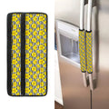 Black Striped Daffodil Pattern Print Refrigerator Handle Covers