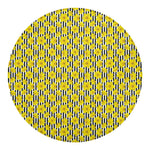 Black Striped Daffodil Pattern Print Round Blanket