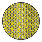 Black Striped Daffodil Pattern Print Round Floor Mat
