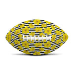 Black Striped Daffodil Pattern Print Rugby Ball