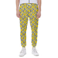 Black Striped Daffodil Pattern Print Joggers