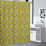 Black Striped Daffodil Pattern Print Shower Curtain