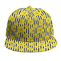 Black Striped Daffodil Pattern Print Snapback Cap