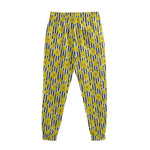 Black Striped Daffodil Pattern Print Sweatpants