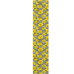 Black Striped Daffodil Pattern Print Table Runner
