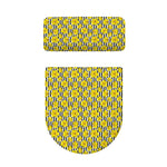 Black Striped Daffodil Pattern Print Toilet Lid And Tank Cover Set