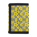 Black Striped Daffodil Pattern Print Trifold Wallet