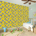 Black Striped Daffodil Pattern Print Wall Sticker