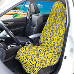 Black Striped Daffodil Pattern Print Waterproof Car Seat Cover