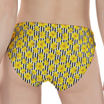 Black Striped Daffodil Pattern Print Women's Panties