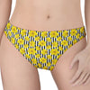 Black Striped Daffodil Pattern Print Women's Thong