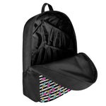 Black Striped Ice Cream Pattern Print 17 Inch Backpack