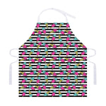 Black Striped Ice Cream Pattern Print Adjustable Apron