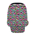 Black Striped Ice Cream Pattern Print Baby Seat Cover