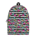 Black Striped Ice Cream Pattern Print School Backpack