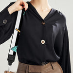 Black Striped Ice Cream Pattern Print Bag Strap