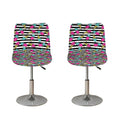 Black Striped Ice Cream Pattern Print Bar Stool Covers