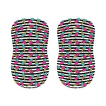 Black Striped Ice Cream Pattern Print Bar Stool Covers