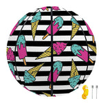 Black Striped Ice Cream Pattern Print Basketball