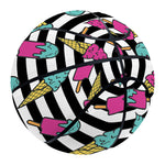 Black Striped Ice Cream Pattern Print Basketball