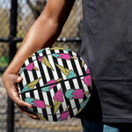 Black Striped Ice Cream Pattern Print Basketball