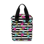 Black Striped Ice Cream Pattern Print Bible Tote Bag