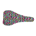 Black Striped Ice Cream Pattern Print Bicycle Seat Cover