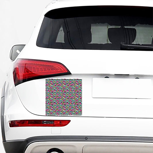 Black Striped Ice Cream Pattern Print Car Sticker