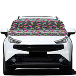 Black Striped Ice Cream Pattern Print Car Windshield Snow Cover