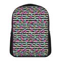 Black Striped Ice Cream Pattern Print Casual Backpack