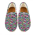 Black Striped Ice Cream Pattern Print Casual Shoes