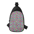Black Striped Ice Cream Pattern Print Sling Bag