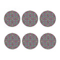 Black Striped Ice Cream Pattern Print Coaster Set
