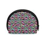 Black Striped Ice Cream Pattern Print Coin Purse
