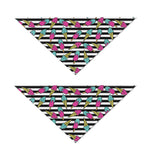 Black Striped Ice Cream Pattern Print Dog Bandana