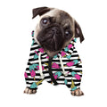 Black Striped Ice Cream Pattern Print Dog Zip Up Hoodie