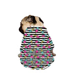 Black Striped Ice Cream Pattern Print Dog Zip Up Jacket