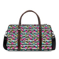 Black Striped Ice Cream Pattern Print Duffel Bag