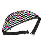 Black Striped Ice Cream Pattern Print Fanny Pack
