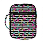 Black Striped Ice Cream Pattern Print Front Pocket Bible Bag