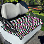 Black Striped Ice Cream Pattern Print Golf Cart Seat Cover