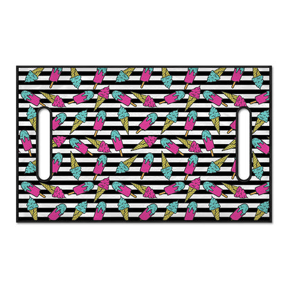 Black Striped Ice Cream Pattern Print Golf Cart Seat Cover