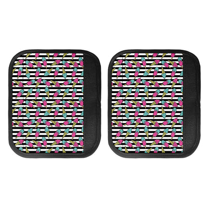 Black Striped Ice Cream Pattern Print Handle Covers