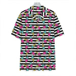Black Striped Ice Cream Pattern Print Hawaiian Shirt