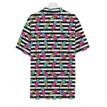 Black Striped Ice Cream Pattern Print Hawaiian Shirt