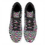 Black Striped Ice Cream Pattern Print High Top Leather Sneakers