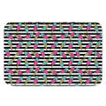 Black Striped Ice Cream Pattern Print Indoor Door Mat