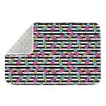 Black Striped Ice Cream Pattern Print Indoor Door Mat